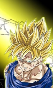 La mirada de Goku transformado gracias al odio que siente y que multiplica sus fuerzas para enfrentarse a sus enemigos